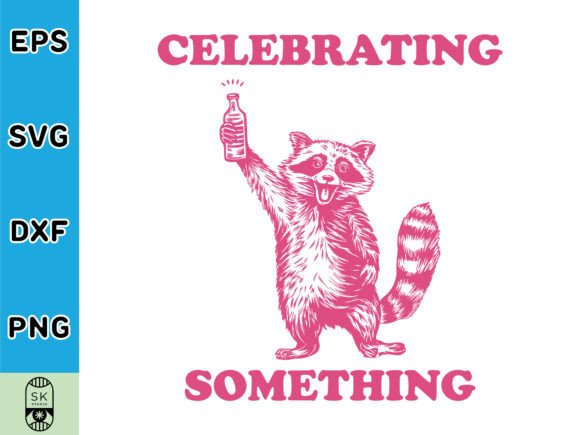 Download Raccoon Drinking T-shirt Design SVG - Drinking Collection