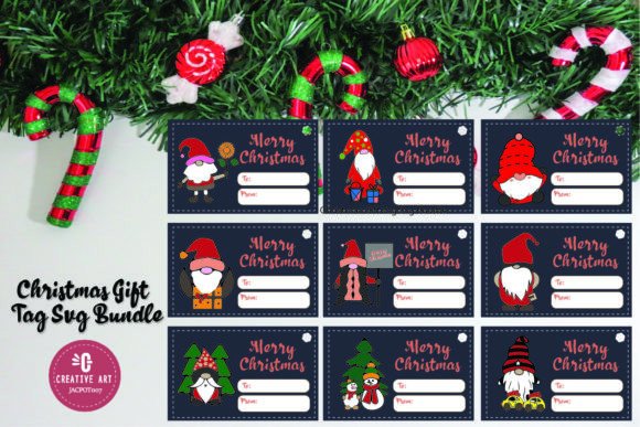 Download Christmas Gift Tag Svg Bundle - Gnome Gi - Gift tag svg Collection