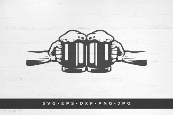 Download Two Hands Holding Beer Mugs Silhouette - Premium Resources