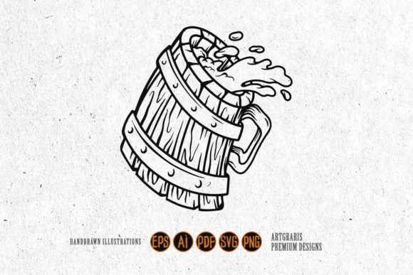 Download Wooden Classic Beer Glass Silhouette - Premium Resources