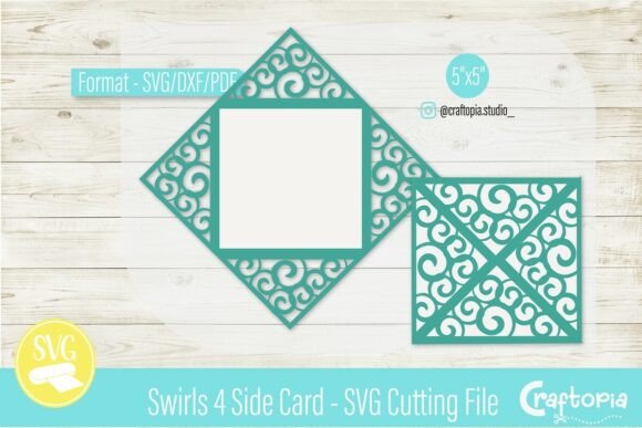 Download Swirls 4 Side Card – SVG Cutting File - Svg cutting file Collection