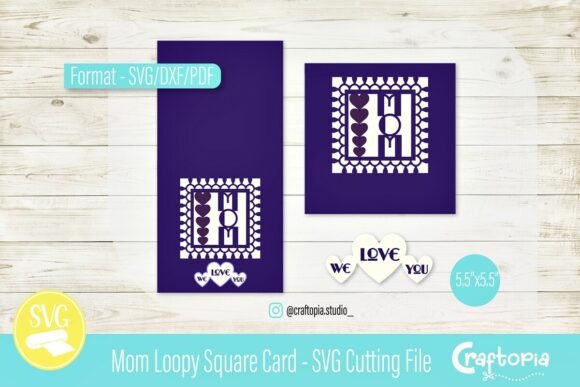 Download Mom Loopy Square Card – SVG Cutting File - Svg cutting file Collection