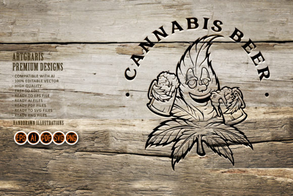 Download Cannabis Leaf Joint Beer Silhouette - Beer silhouette Collection