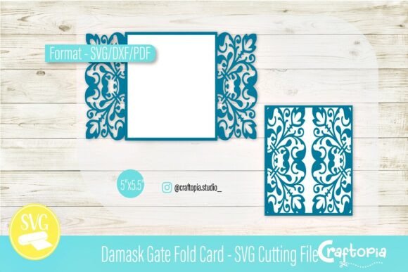 Download Damask Gate Fold Card – SVG Cutting File - Svg cutting file Collection