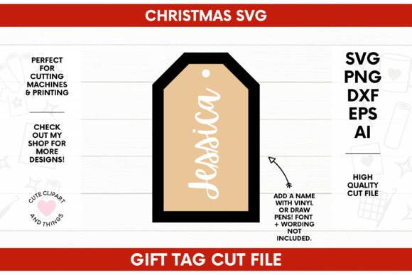 Download Christmas Gift Tag SVG - Gift tag svg Collection