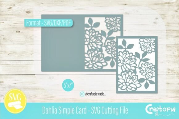 Download Dahlia Simple Card – SVG Cutting File - Svg cutting file Collection