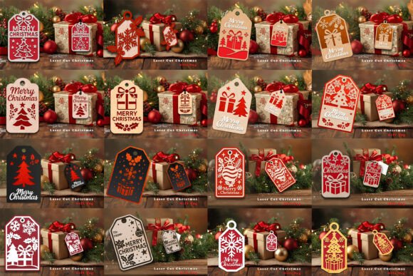 Download Laser Cut Christmas Gift Tag SVG Bundle - Gift tag svg Collection