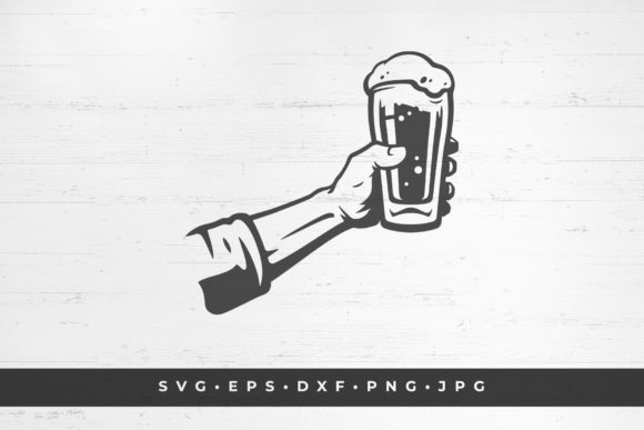 Download Man Hand Holding Beer Mug Silhouette - Premium Resources