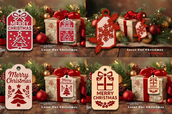 Download Laser Cut Christmas Gift Tag SVG Bundle - Gift tag svg Collection