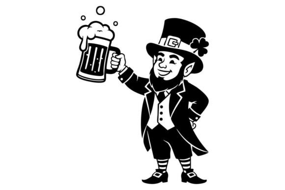 Download Lucky Leprechaun Beer Silhouette Design - Beer silhouette Collection